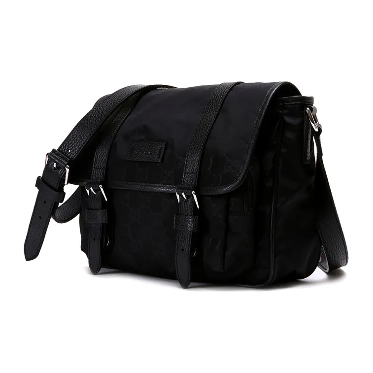 GUCCI GG GUCCIssima Logo Messenger Bag Monogram Black-1