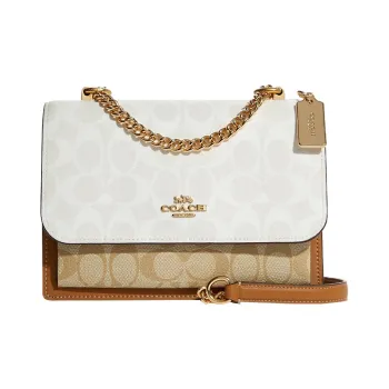 COACH Women's Klare Crossbody Bag Canvas Khaki White