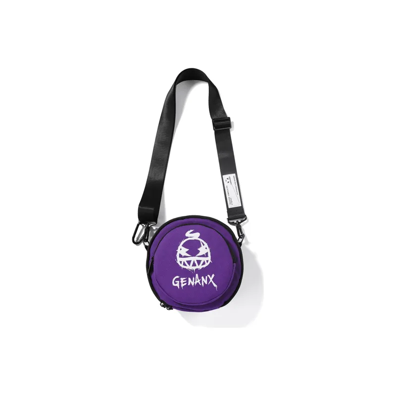 GENANX Fabric Shoulder Bag Crossbody Bag Mini Unisex Black/Purple/Yun Neon Green-3