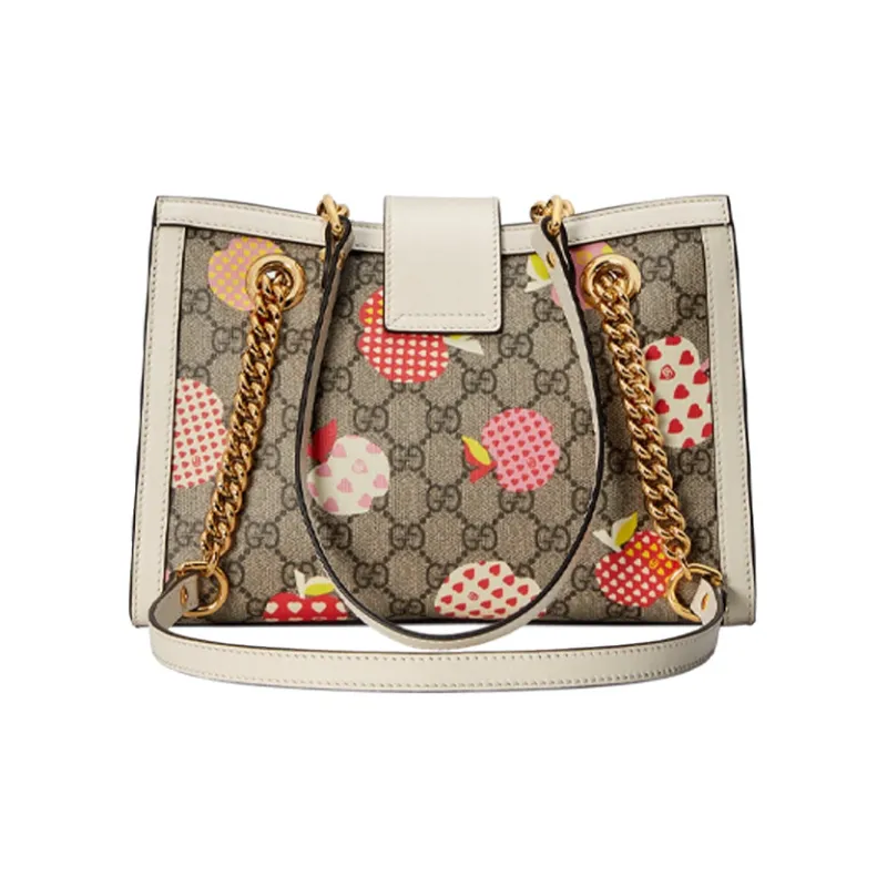 GUCCI Padlock Canvas Tote Bag Shopping Bag Portable Crossbody Bag Shoulder Bag Women's White & Ebony-2