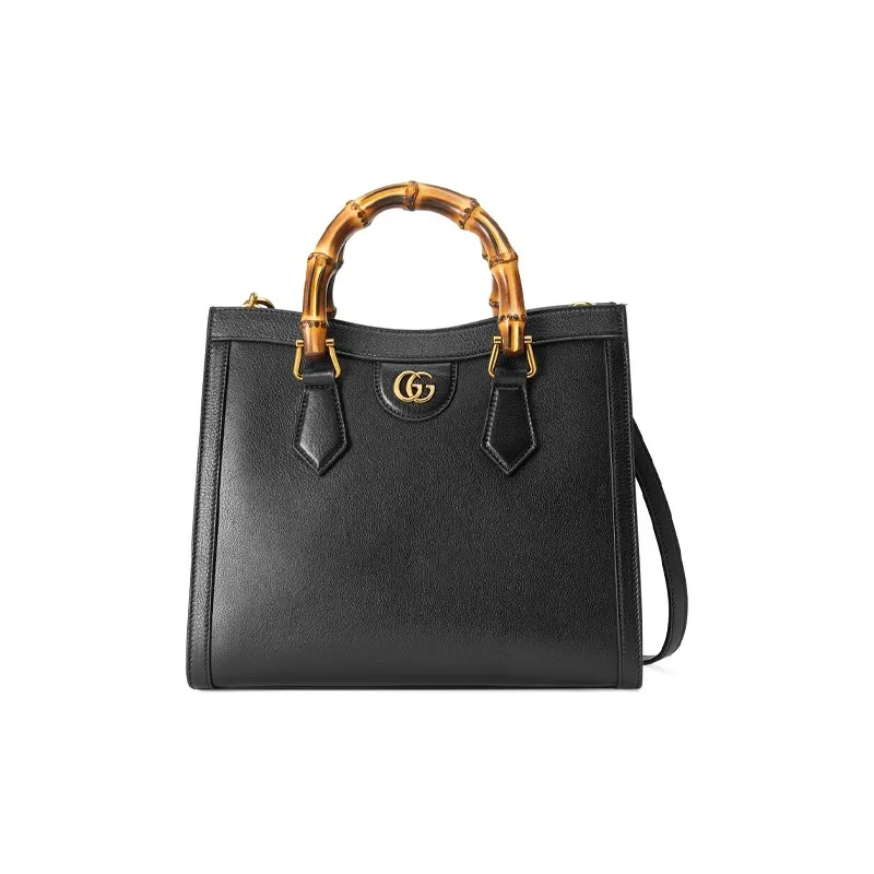 GUCCI Leather Shoulder Bag Crossbody Bag Handbag Small Size Unisex Black-4