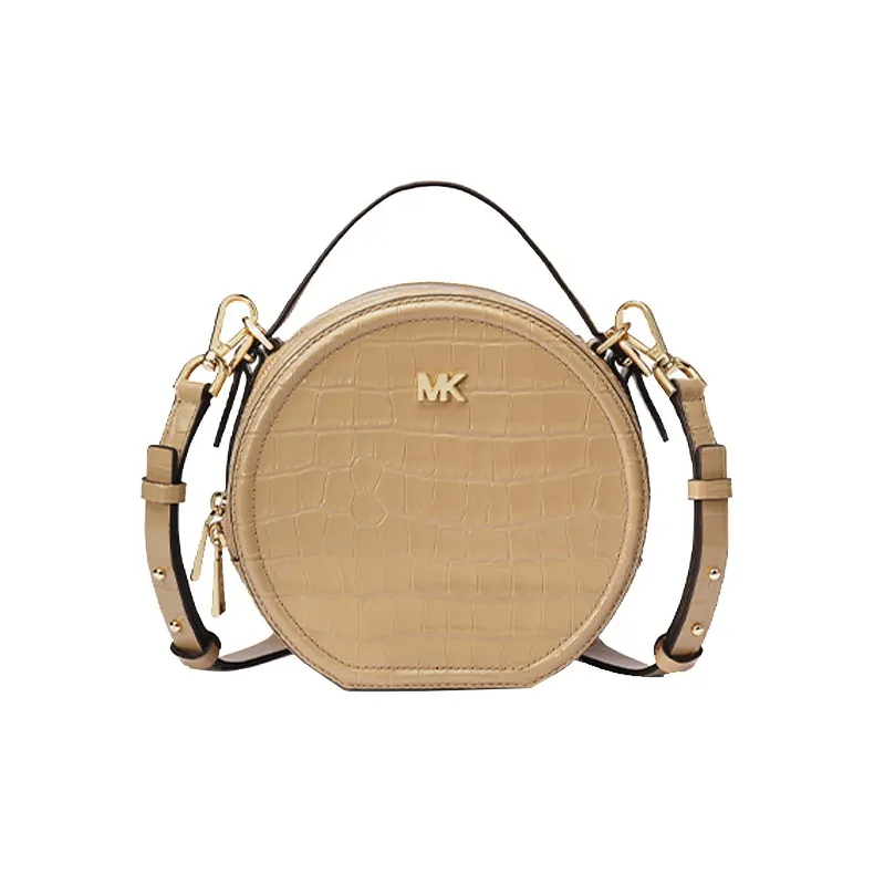 MICHAEL KORS Delaney Cow Leather Shoulder Bag, Crossbody Bag, Handbag Medium Size Women's Camel Brown-0