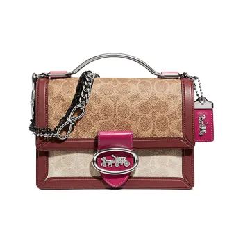 COACH Riley Canvas One Shoulder Handbags Women's Rose Red