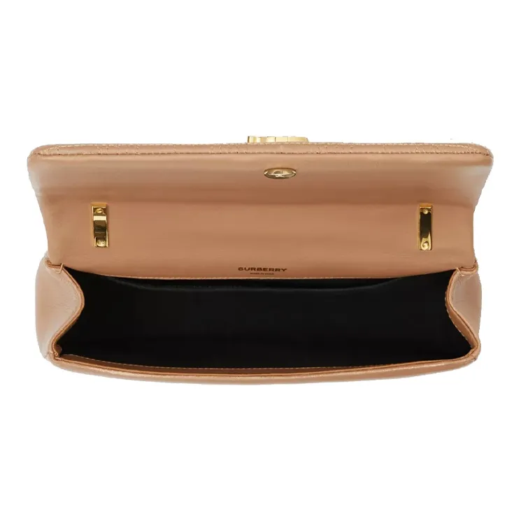 Burberry Lola Bag Lambskin Crossbody Bag Shoulder Bag Women's Camel Light Gold-4