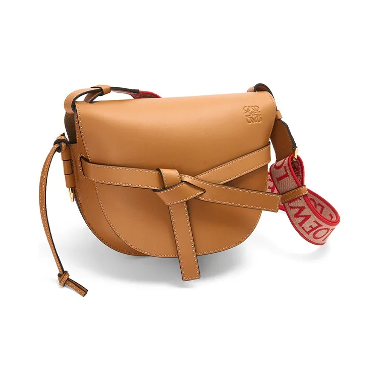 LOEWE Gate Cow Leather Bowknot Bag Shoulder Bag Crossbody Bag Small Size Women's Desert Brown-1