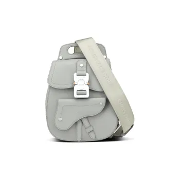 DIOR Cow Leather Saddle Bag, Crossbody Bag, Shoulder Bag Men's Dio Gray