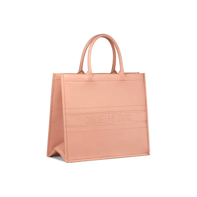 DIOR BookTote Cow Leather Tote Handbag Large Size Women's Rose Pink-1