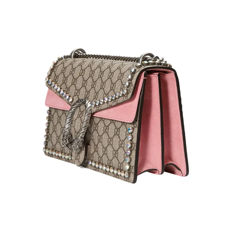 GUCCI Dionysus Canvas Crossbody Bag Small Size Women's Ebony/Pink-1