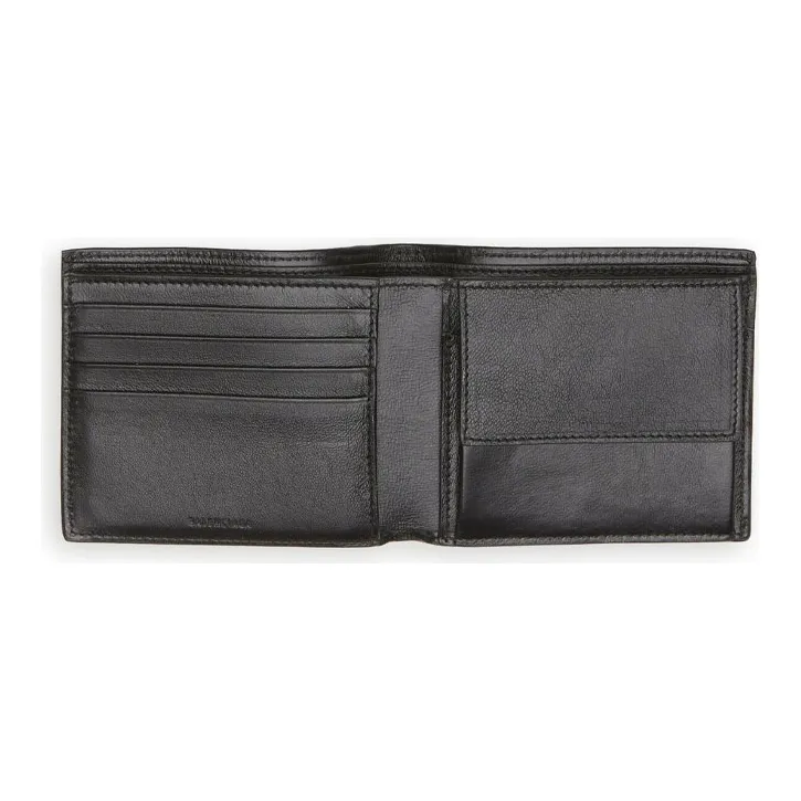 Balenciaga Cash Square Cow Leather Coin Purse Regular Men's Black-2