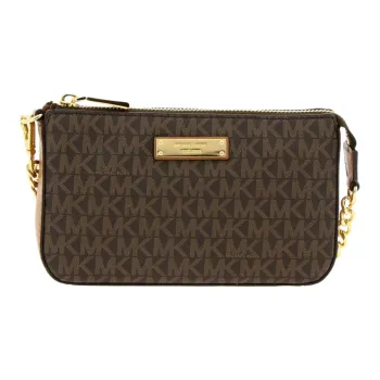MICHAEL KORS Jet Set PU Coin Purse Mahjong Shoulder Bag Crossbody Bag Medium Size Women's Acorn Brown