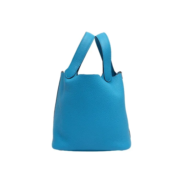 HERMES Picotin Lock Clemence Bullock Leather Basket Bag Handbag Bucket Bag Women's Frida Blue-1