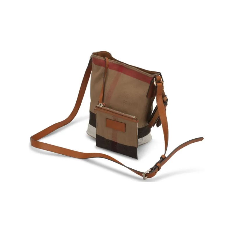 Burberry Canvas Bag, Bucket Bag, Shoulder Bag, Crossbody Bag, Handbag Regular Women's Yellow Brown-3
