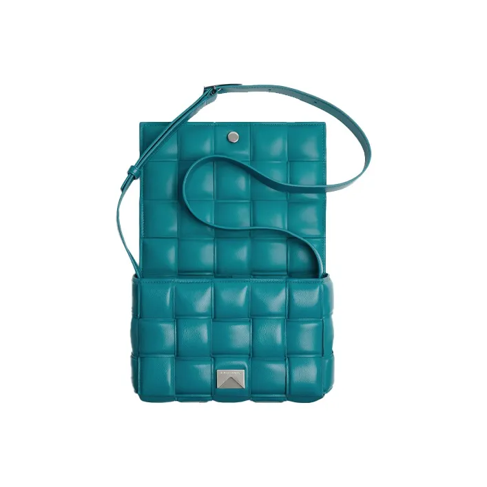 Bottega Veneta Padded Cassette Sheepskin Pillow Bag Crossbody Bag Shoulder Bag Women's Sparkling Blue-4