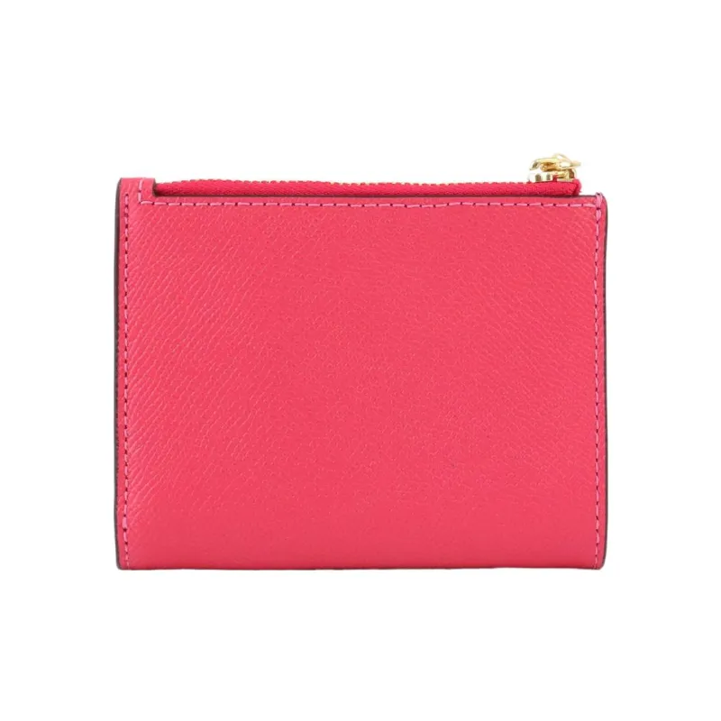 COACH Card Case Leather Coin Purse, Wallet, Card Holder Small Size Women's Fuchsia-1