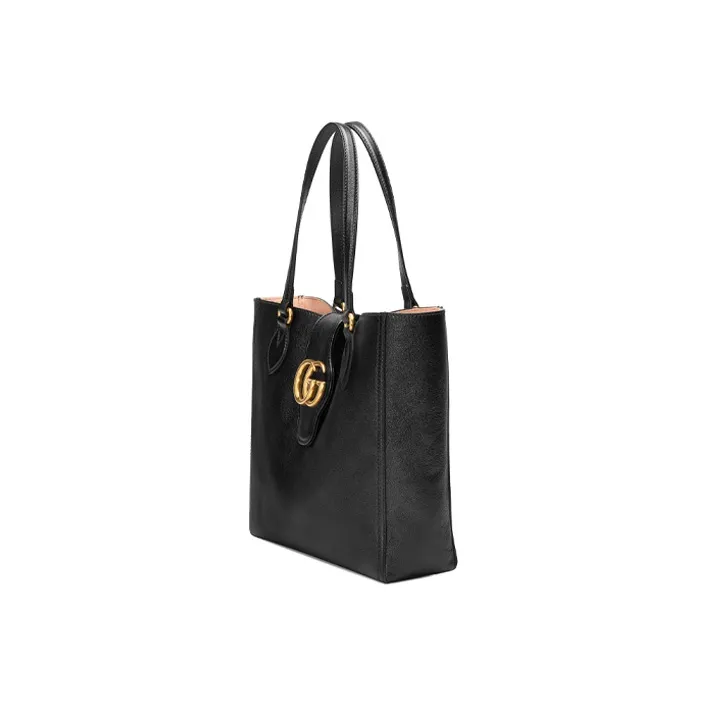 GUCCI Leather Tote Bag, Shopping Bag, Shoulder Bag, Handbag Trumpets Women's Black-2