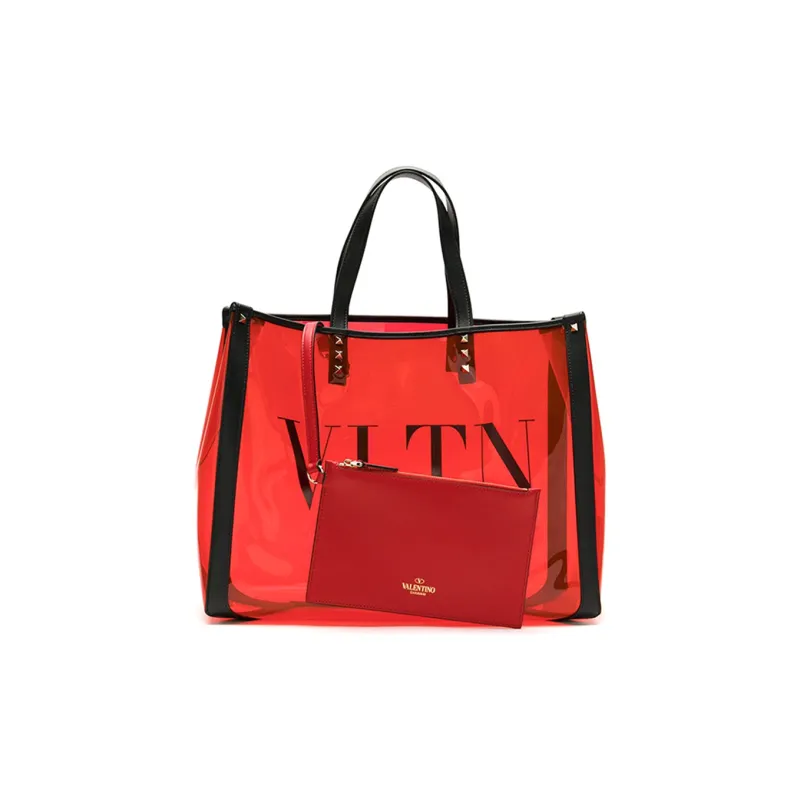 Valentino PVC Handbag Regular Women's Red-1