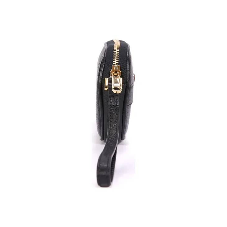 GUCCI Leather Wristband Clutch Mini Women's Black-3