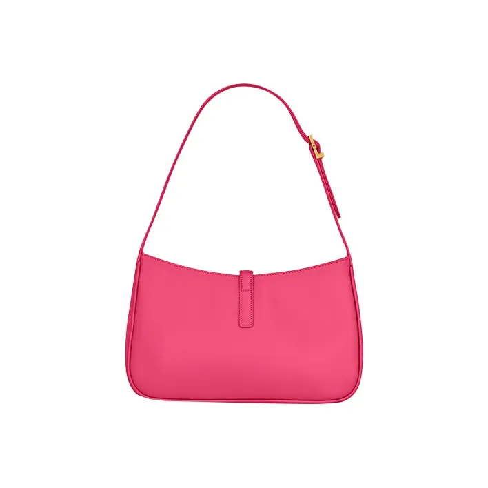 SAINT LAURENT LE5A7 Smooth Cow Leather Hobo Bag, Shoulder Bag, Handbag Women's Bubble Gum Pink Purple-3