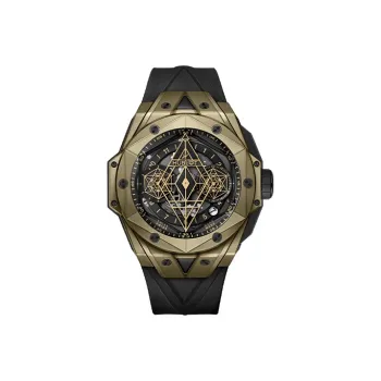 HUBLOT BIG BANG Automatic Mechanical Movement Men's Watches Watch 45mm Black Dial K Gold Watch Case Rubber Strap