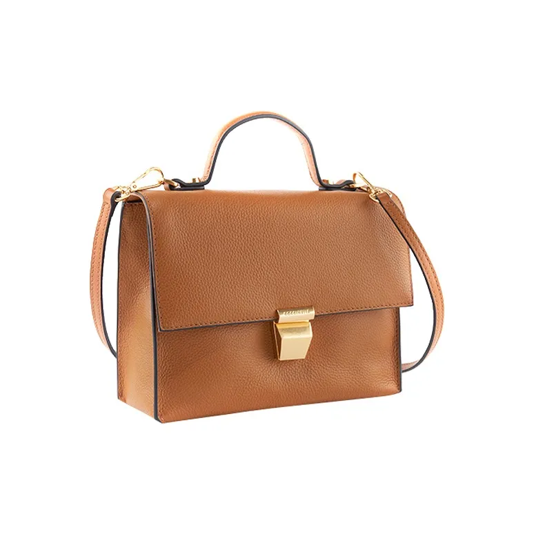 COCCINELLE Cow Leather Crossbody Bag Small Size Women's Caramel-1