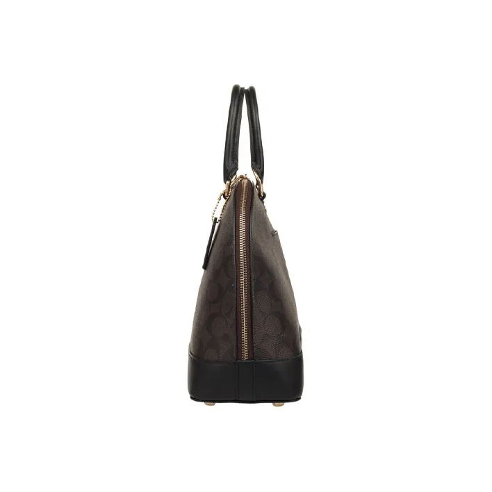 COACH Sierra Leather PVC Crossbody Bag Regular Women's Dark Brown Monogram-2