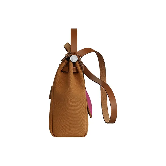 HERMES Herbag Zip Cow Leather Handbags Shoulder Bag Crossbody Bag Regular Unisex Brown Purple-1