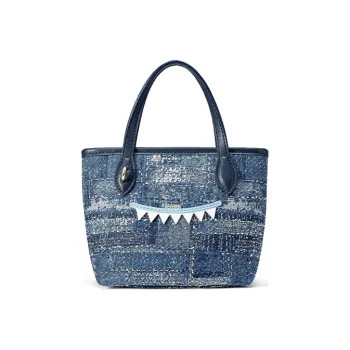 FION Fabric Small Square Bag Handbag Crossbody Bag Regular Women's Blue/Dark Blue