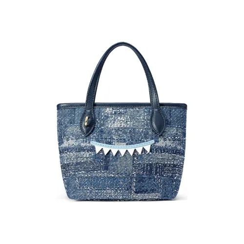 FION Fabric Small Square Bag Handbag Crossbody Bag Regular Women's Blue/Dark Blue