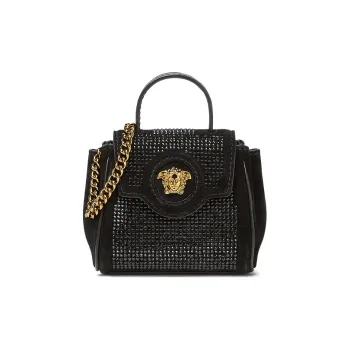 VERSACE La Medusa Calfskin Crossbody Bag Shoulder Bag Mini Women's Black