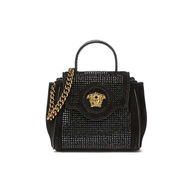 VERSACE La Medusa Calfskin Crossbody Bag Shoulder Bag Mini Women's Black-0