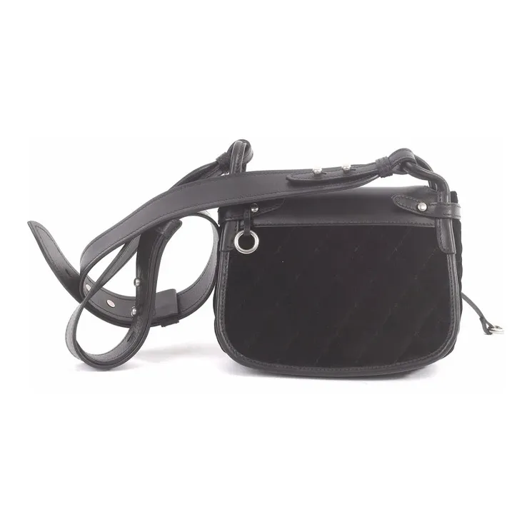 PRADA Calfskin With Velvet Shoulder Bag Crossbody Bag Women's Black-2