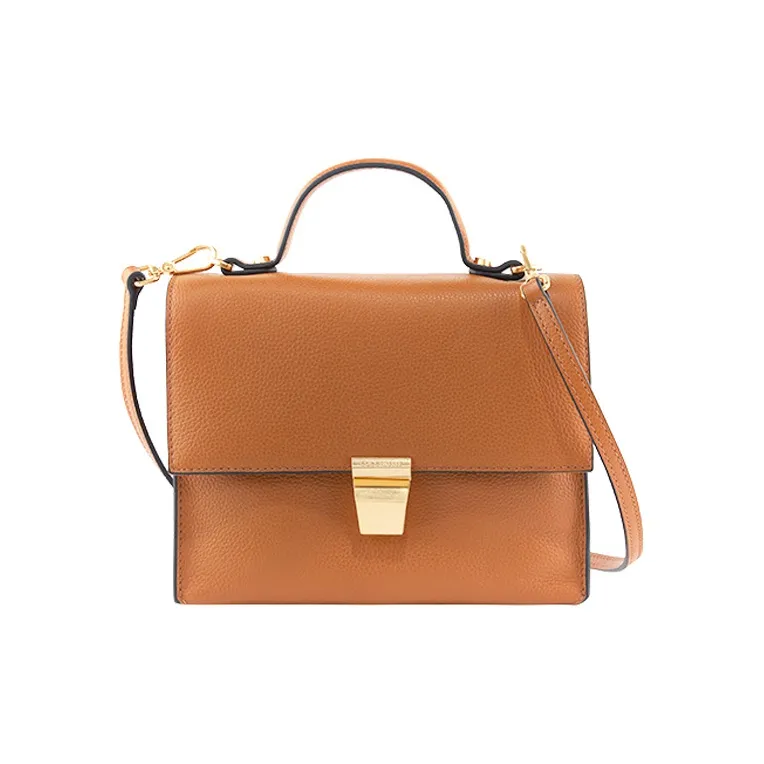 COCCINELLE Cow Leather Crossbody Bag Small Size Women's Caramel-0