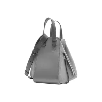 LOEWE Hammock Calfskin/Velour Handbag Shoulder Bag Crossbody Bag Small Size Women's Coal Gray
