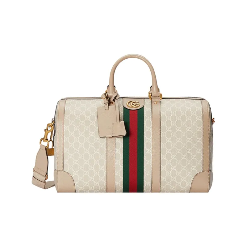 GUCCI Ophidia Canvas With Leather Travel Bags Shoulder Bag Crossbody Bag Handbag Women's White & Pink-0