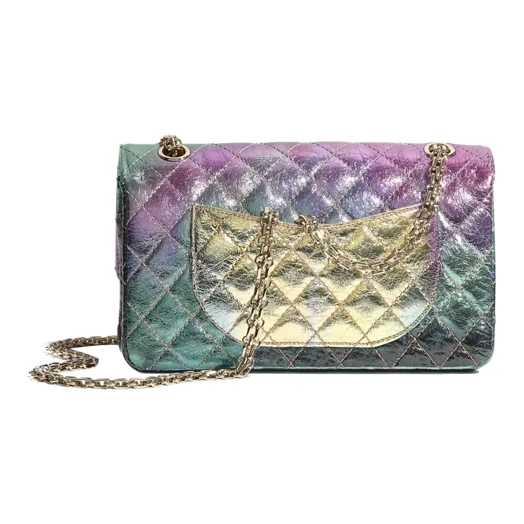 CHANEL 2.55 Sheepskin And Bright Gold Metal Flap Bag Shoulder Bag Mini Women's Multicolor-1