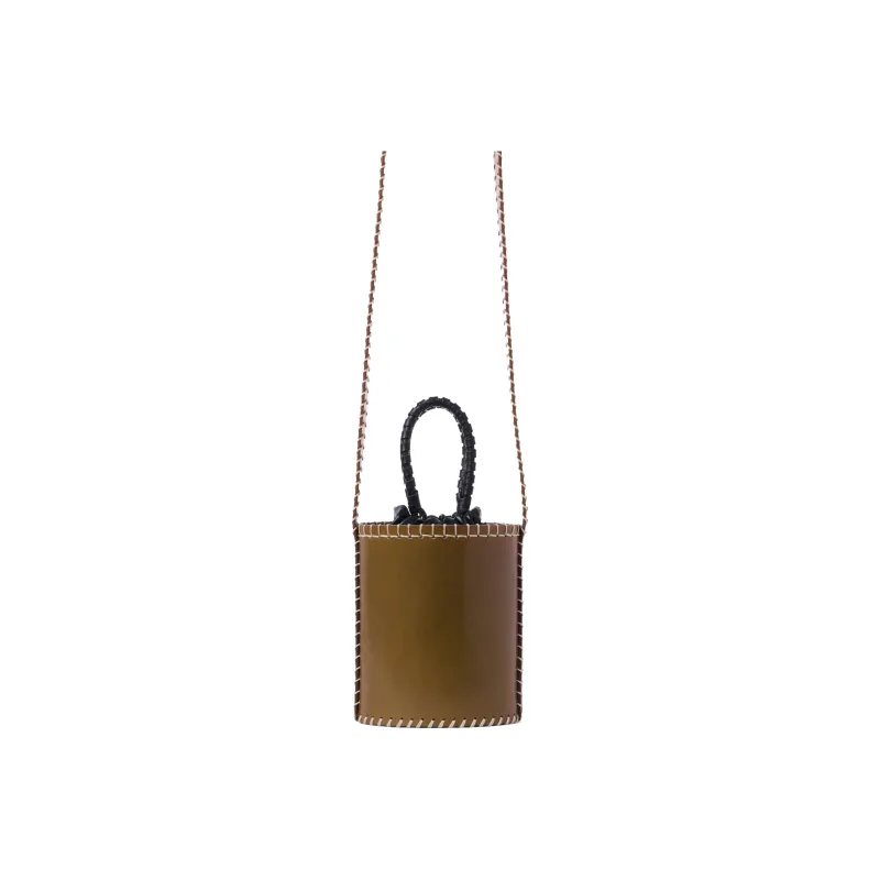 Chloe LOUELA Vegetable-Tanned Leather Bucket Bag Handbag Shoulder Bag Crossbody Bag Mini Women's Dark Olive-2