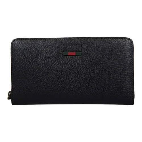 gucci Zumi Grain Leather Wallet Clutch Men's Black