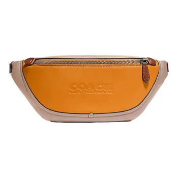 COACH League Multicolor Cow Leather Crossbody Bag One Shoulder Crossbody Sling Bag Fanny Pack Large Size Men's Yellow