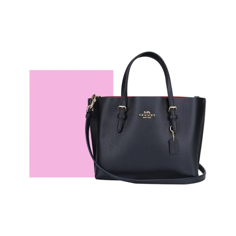 COACH Cow Leather Tote Bag, Shopping Bag, Shoulder Bag, Crossbody Bag, Handbag Medium Size Women's Black-5