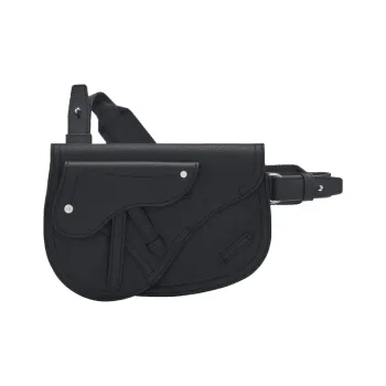 DIOR Saddle Grained Calfskin Saddle Bag Handheld One Shoulder Crossbody Fanny Pack Sling Bag Men's Navy