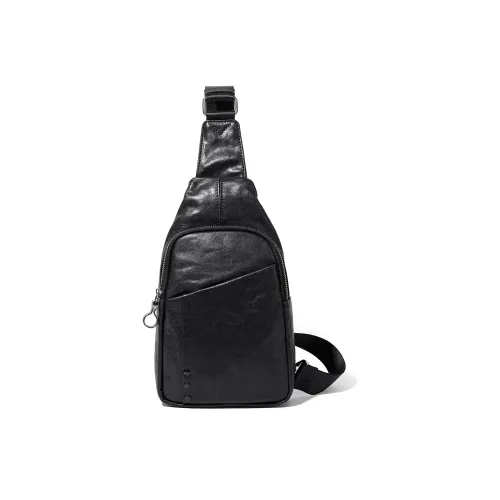 Ace Paul Top Grain Cow Leather Shoulder Bag Crossbody Bag Sling Bags Regular Men's Black