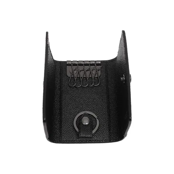 COACH Key Case Leather Key Pouch Men's Black-4