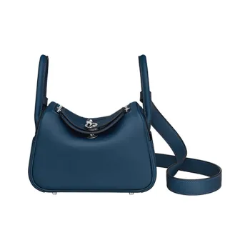 HERMES Lindy Swift Calfskin Handbag Shoulder Bag Crossbody Bag Mini Women's Marine Blue/Frida Blue