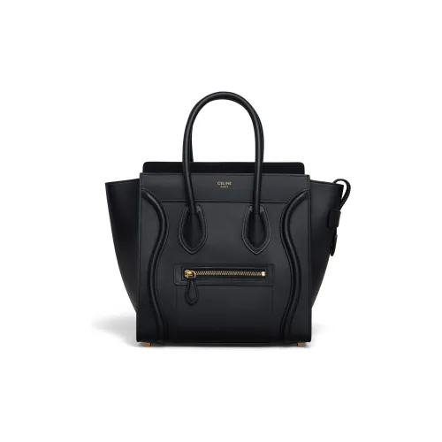 celine Camarat Luggage Cow Leather Smile Bag Handbag Mini Women's Black