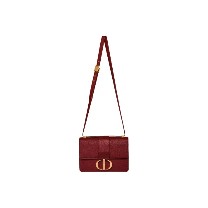 DIOR 30 Montaigne Collection Grained Calfskin Handbag, Shoulder Bag, Crossbody Bag Women's Brick Red-4