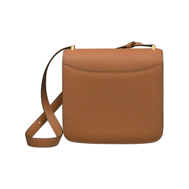 HERMES 2002 Calfskin Shoulder Bag Crossbody Bag Small Size Women's Brown-2