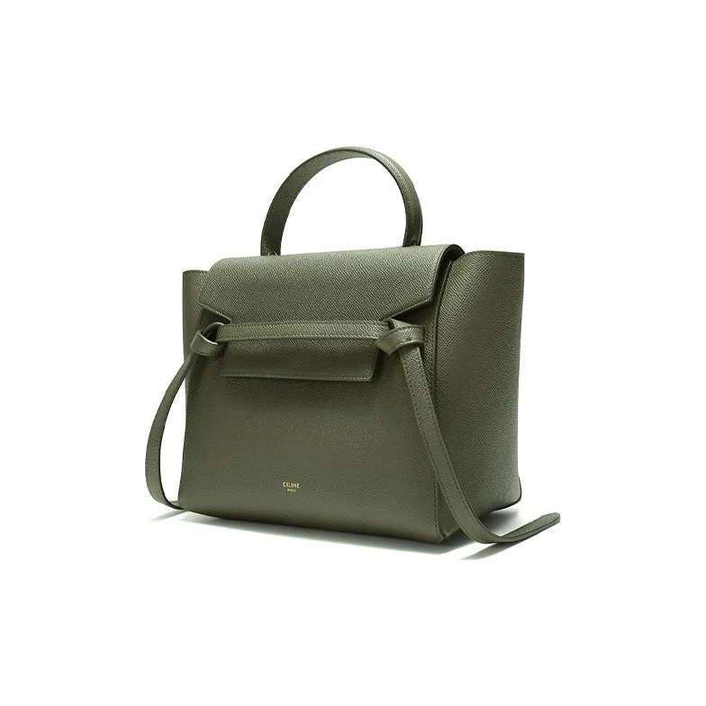 CELINE Belt Grained Calfskin Catfish Bag Handbag One Shoulder Handbag Crossbody Bag Micro Women's Khaki Green-1