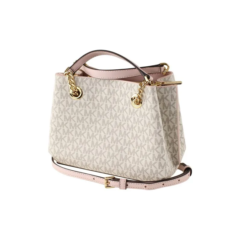 MICHAEL KORS Teagen Leather Handbag, Shoulder Bag, Crossbody Bag Women's White Monogram-2