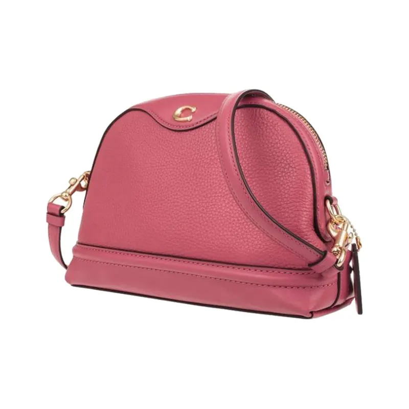 COACH Ivie Leather Dome Bag Shoulder Bag Crossbody Bag Medium Size Women's Leather Pink-1