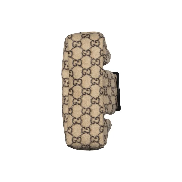 GUCCI Wool Patchwork Leather Tote Handbag Kids' Bag Kids' Beige/Black-6
